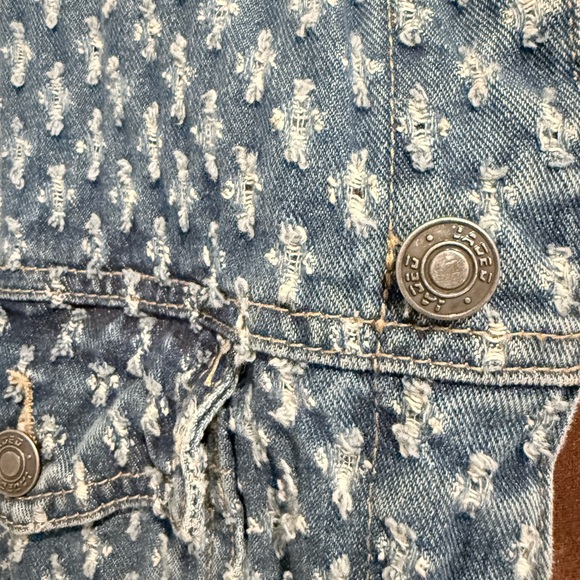 Jaded London Distressed Denim Jacket | Textured Oversized Jean Jacket - Picture 6 of 10